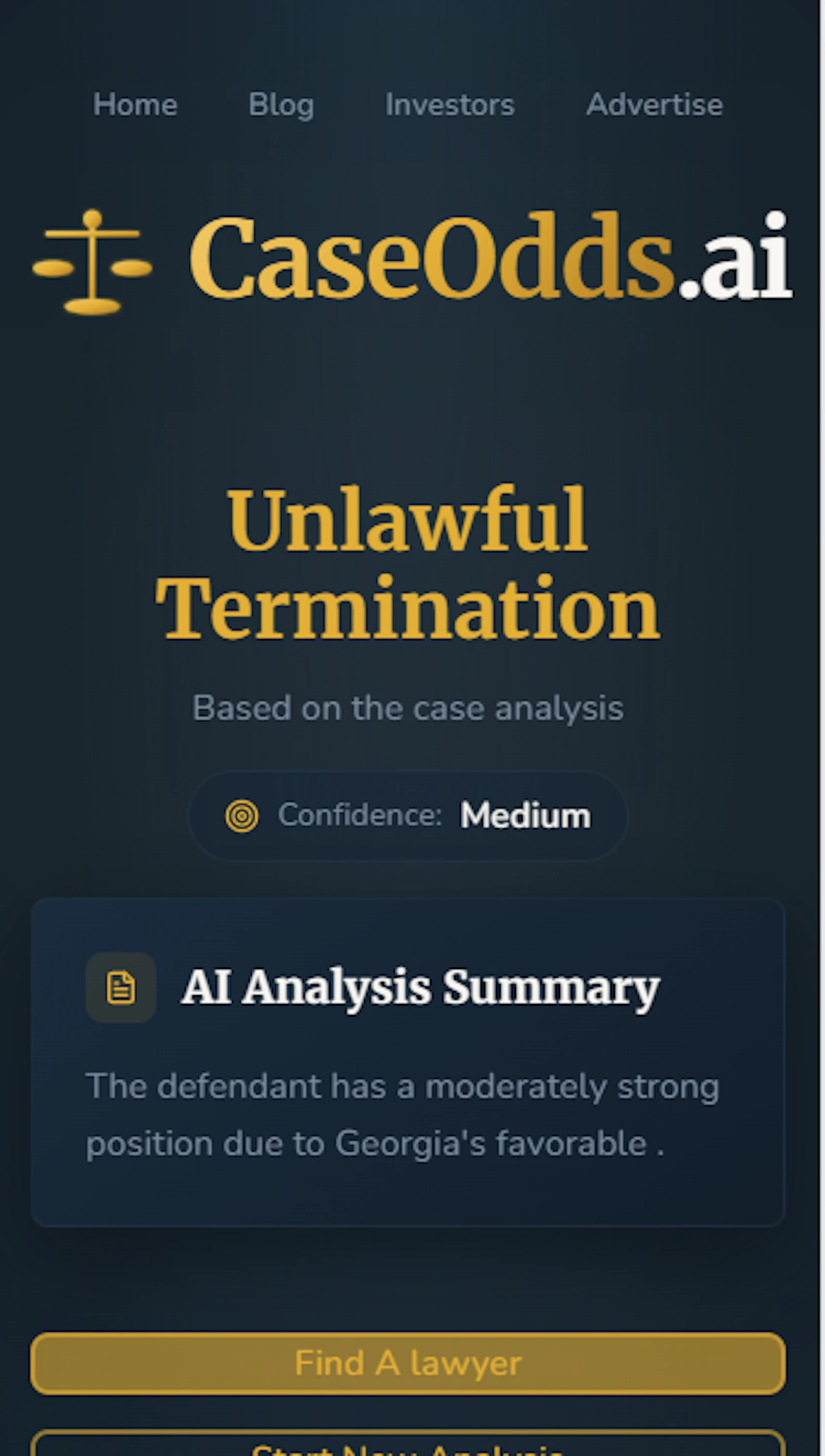 CaseOdds.ai screenshot 2
