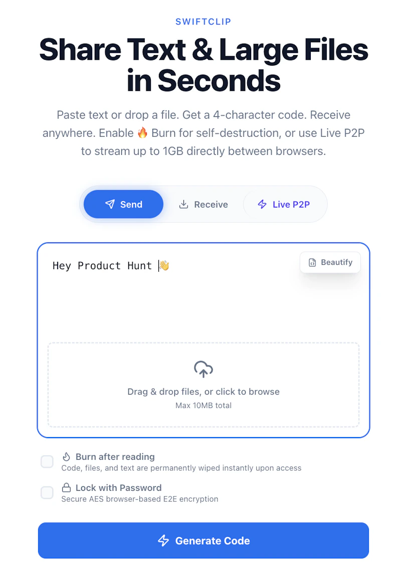 SwiftClip screenshot 1