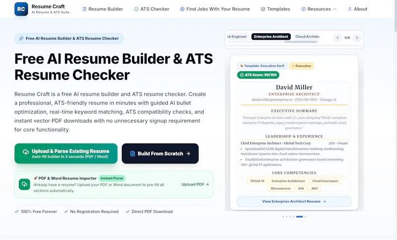 Resume Craft — Free AI Resume Builder screenshot 2