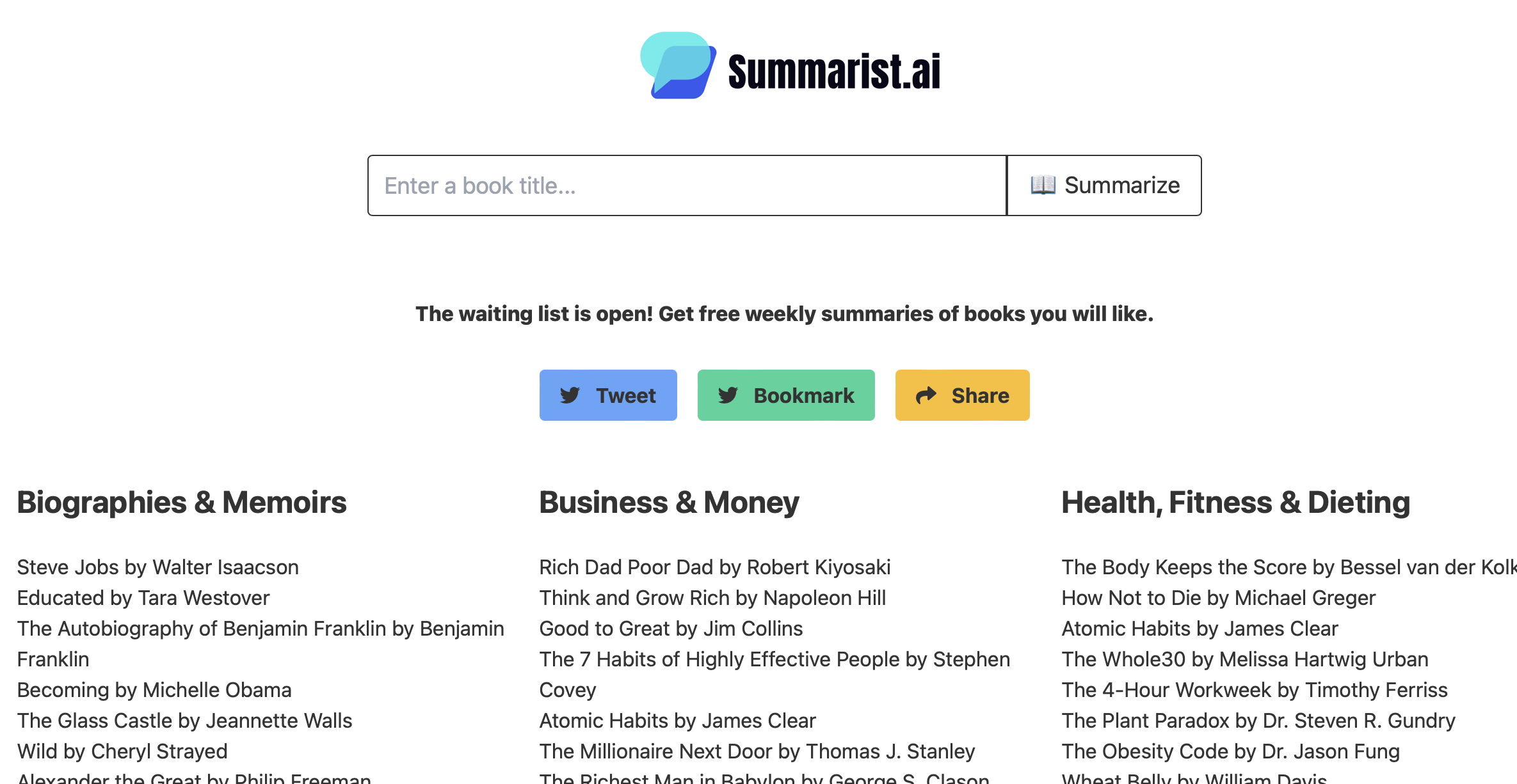 Summarist.ai - AI駆動の本の要約メディア2