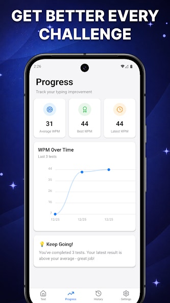 Typing Speed Test - Screenshot 2 showing product features and functionality