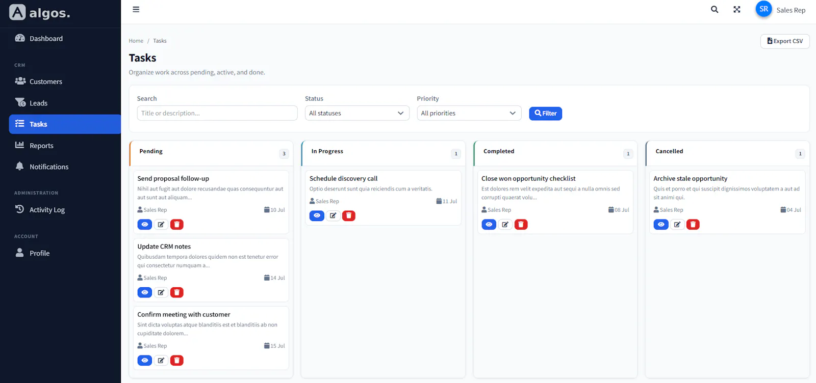 Algos CRM screenshot 6