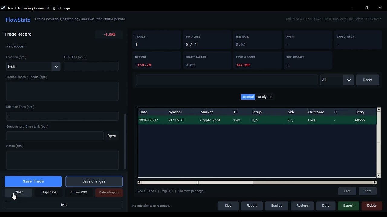 FlowState Trading Journal gallery image