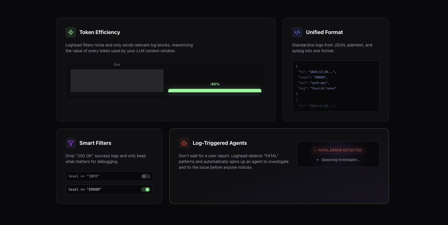 Loghead - Screenshot 3 showing product features and functionality