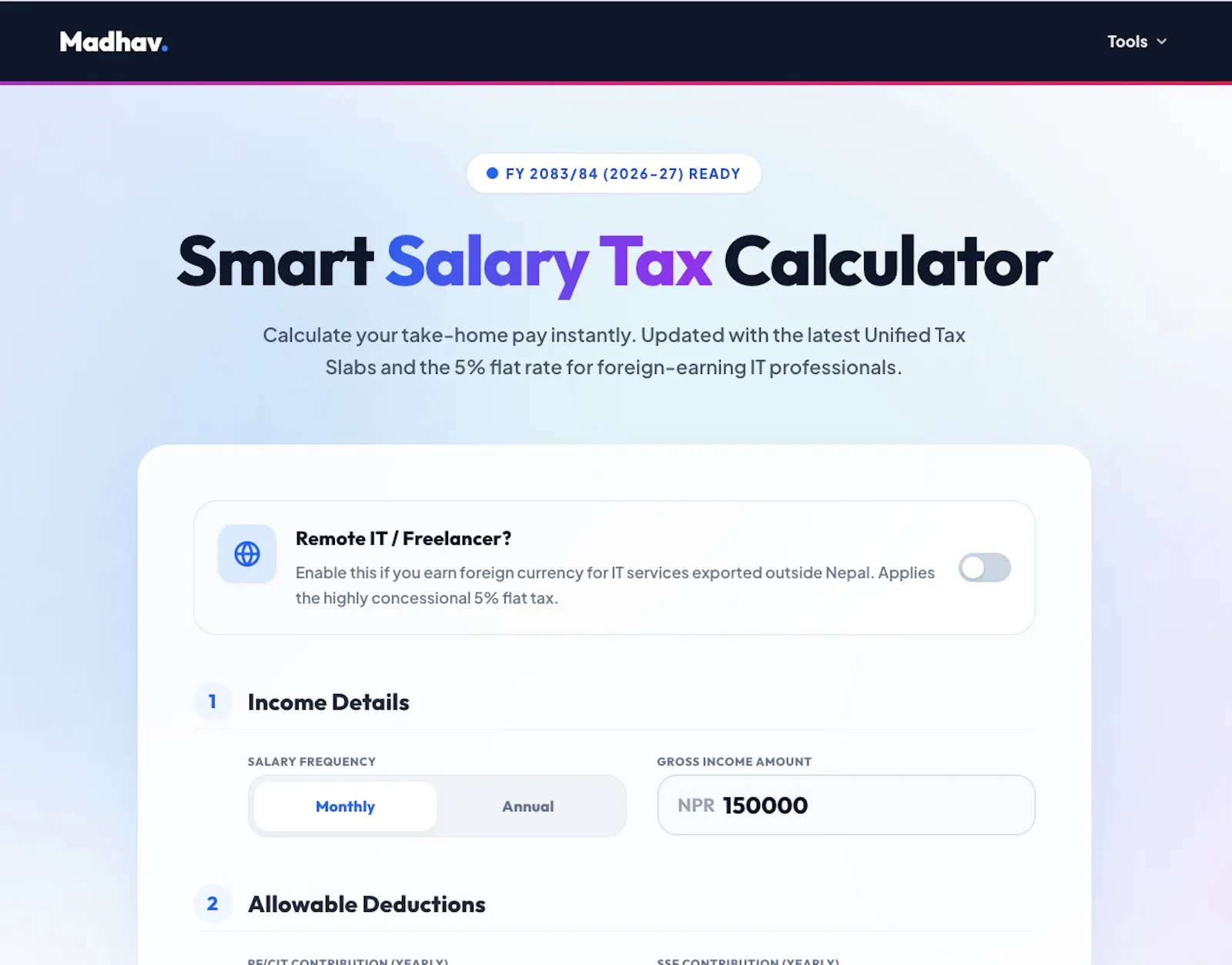 Smart Salary Tax Calculator screenshot 1
