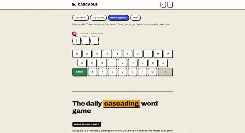 Cascadle screenshot 1