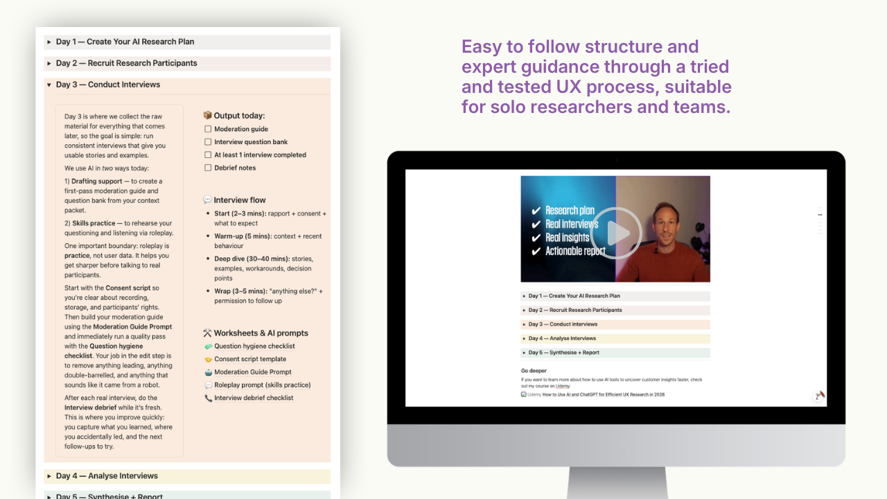 AI‑Assisted UX Research Sprint Kit gallery image