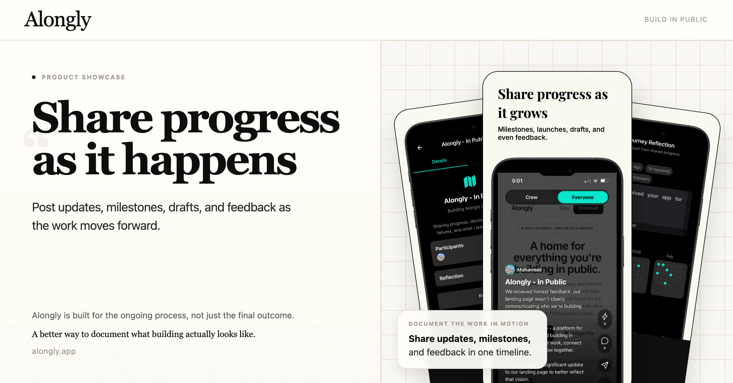 Alongly — Build in public. gallery image