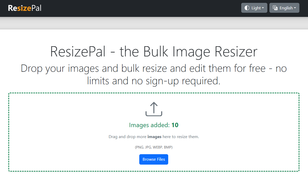Média Resizepal - Le Resizer d'image en vrac - Redimensionnement de l'image en vrac - gratuit, illimité et convivial. 1