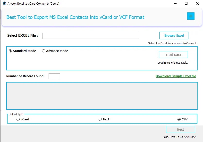 Aryson Excel to vCard Converter media 1