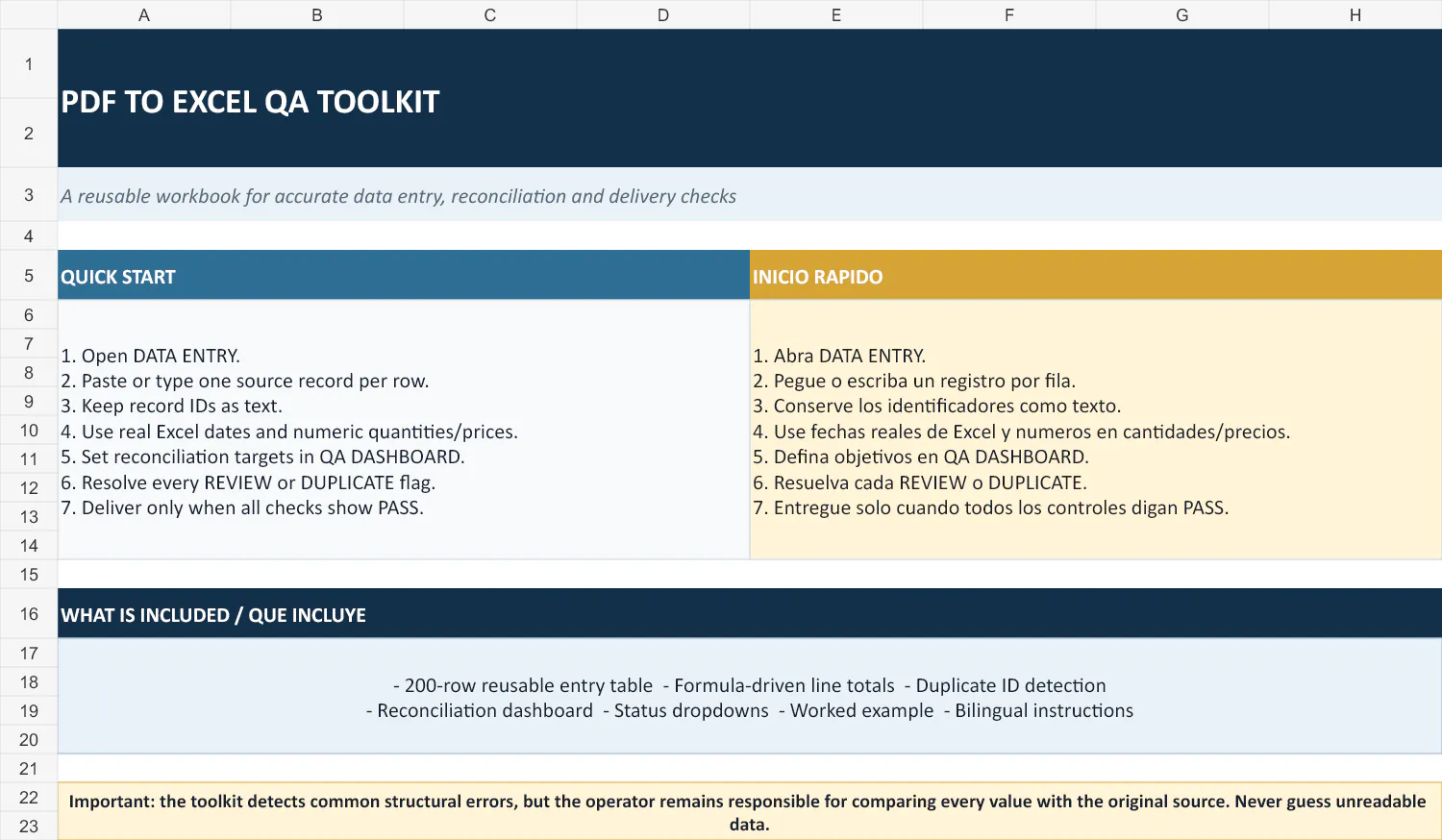PDF to Excel QA Toolkit gallery image