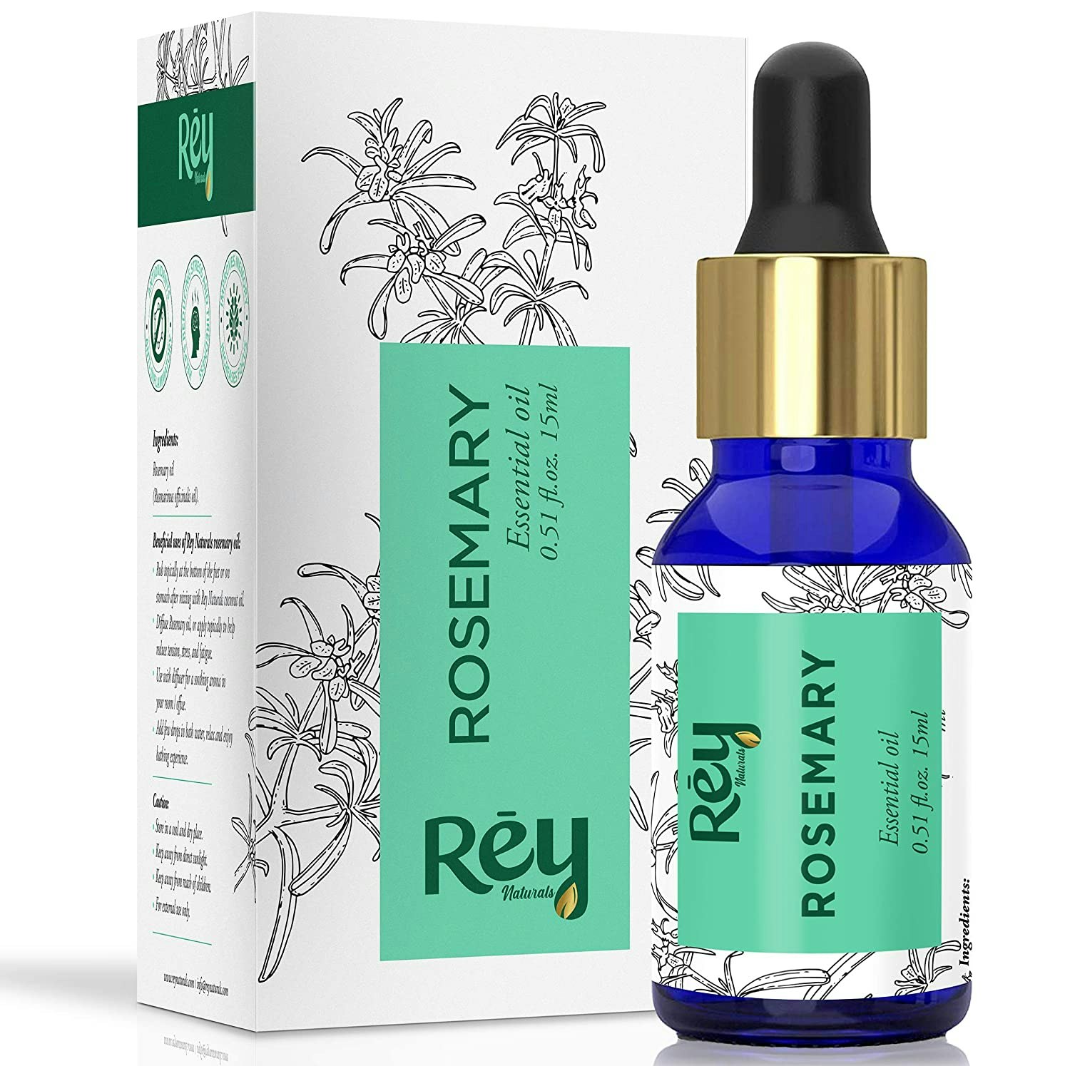 Rey Naturals Rosemary Essential Oil 