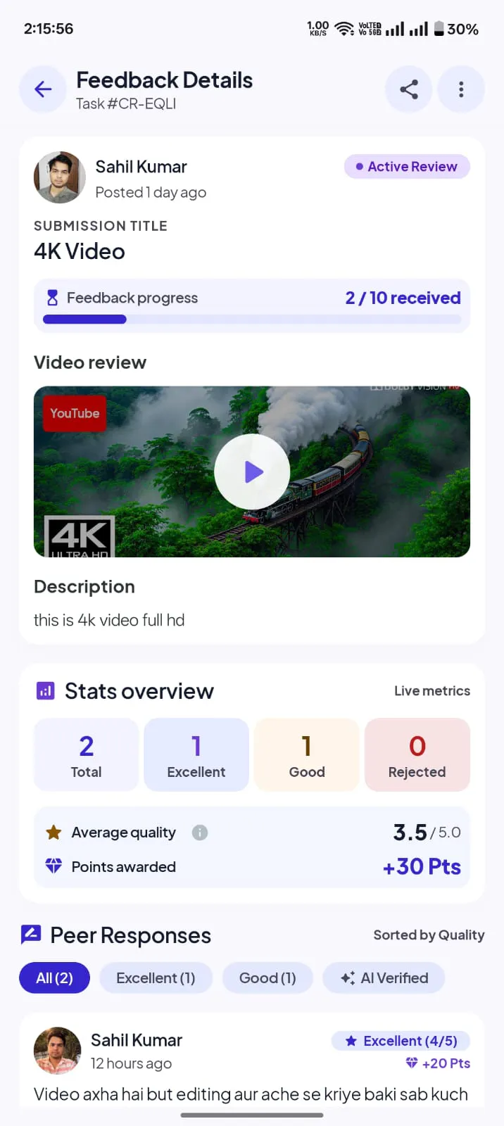 CreoFeedback: AI YouTube Grow screenshot 2