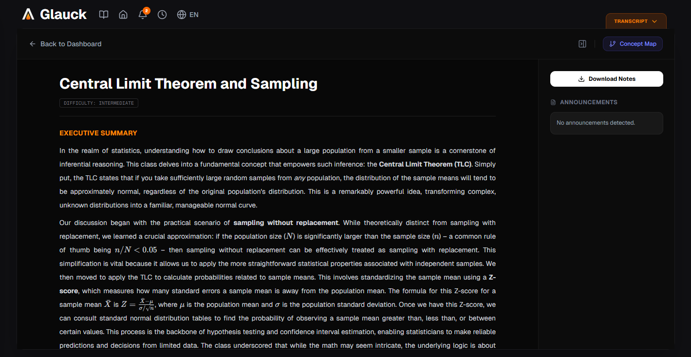 Glauck - Main product screenshot demonstrating key features and user interface