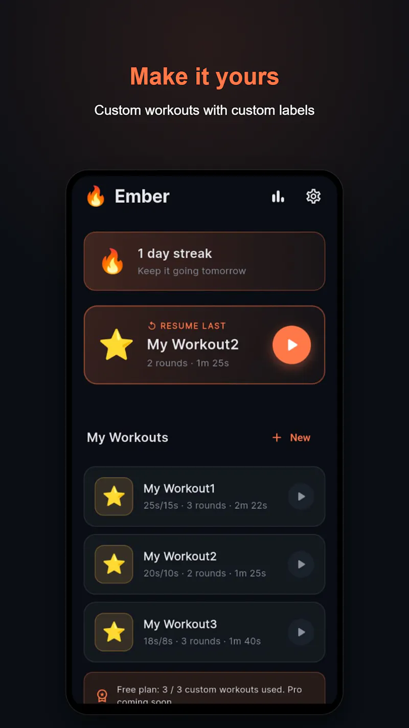 Ember: Interval Timer & Focus screenshot 1