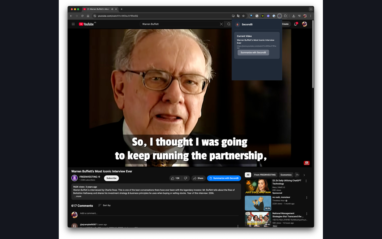 SecondB - コンテキストを意識した要約を使用して、YouTubeをよりよく理解してくださいメディア3