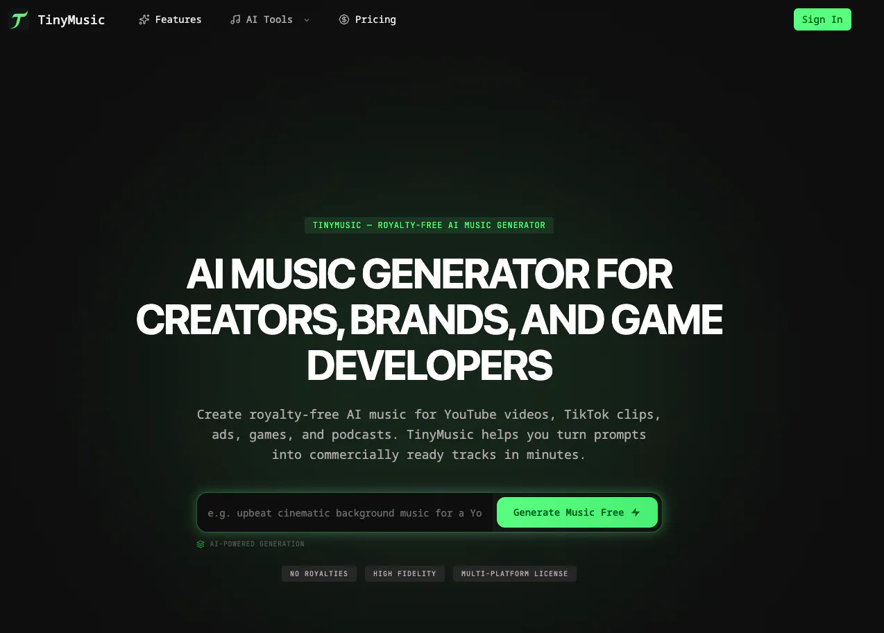 TinyMusic 제품 배너