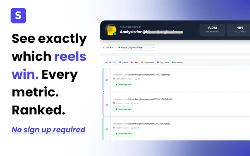 Statly — Instagram Reels analytics screenshot 1