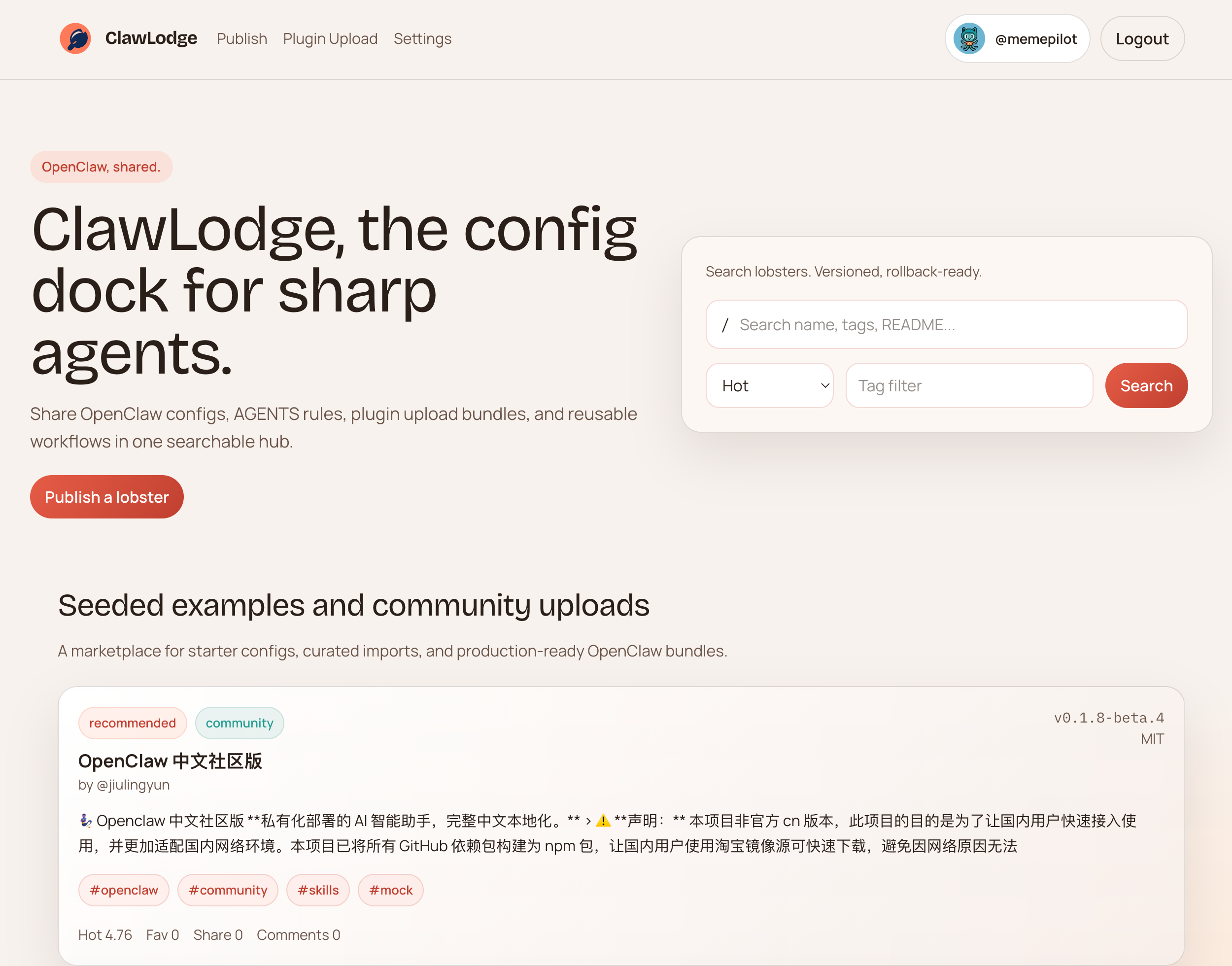 ClawLodge - Main product screenshot demonstrating key features and user interface