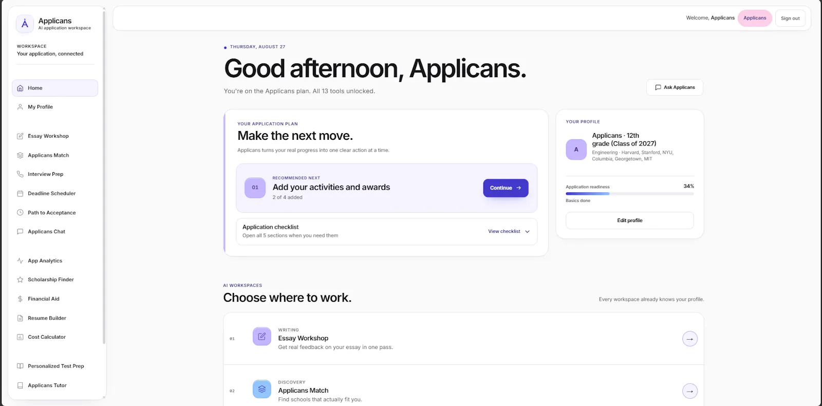 Applicans screenshot 1