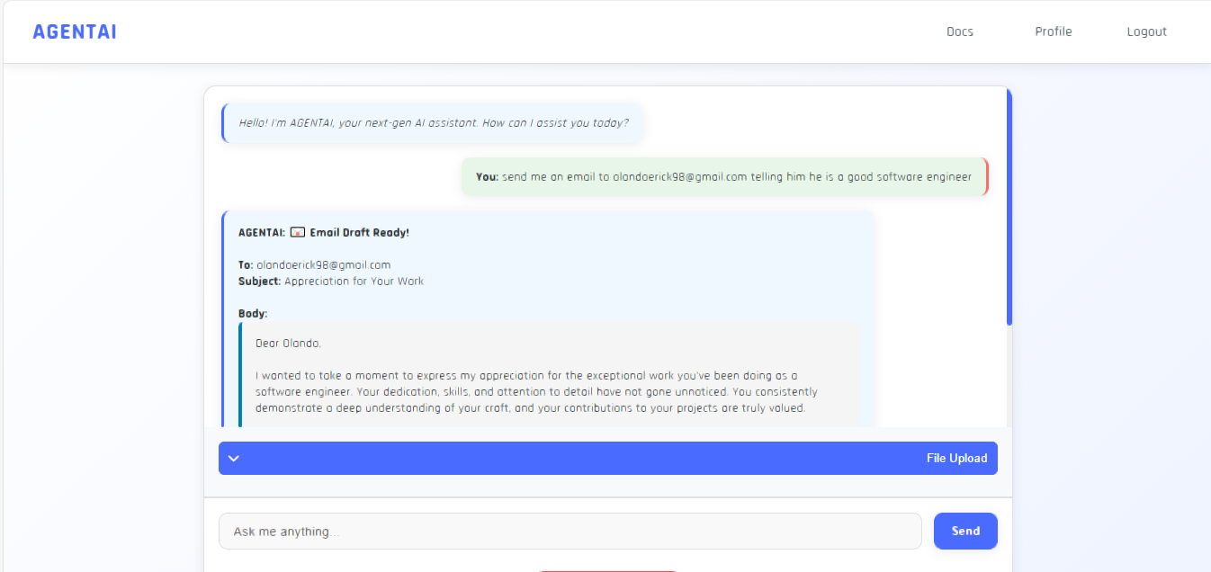 AGENTAI - Screenshot 3 showing product features and functionality