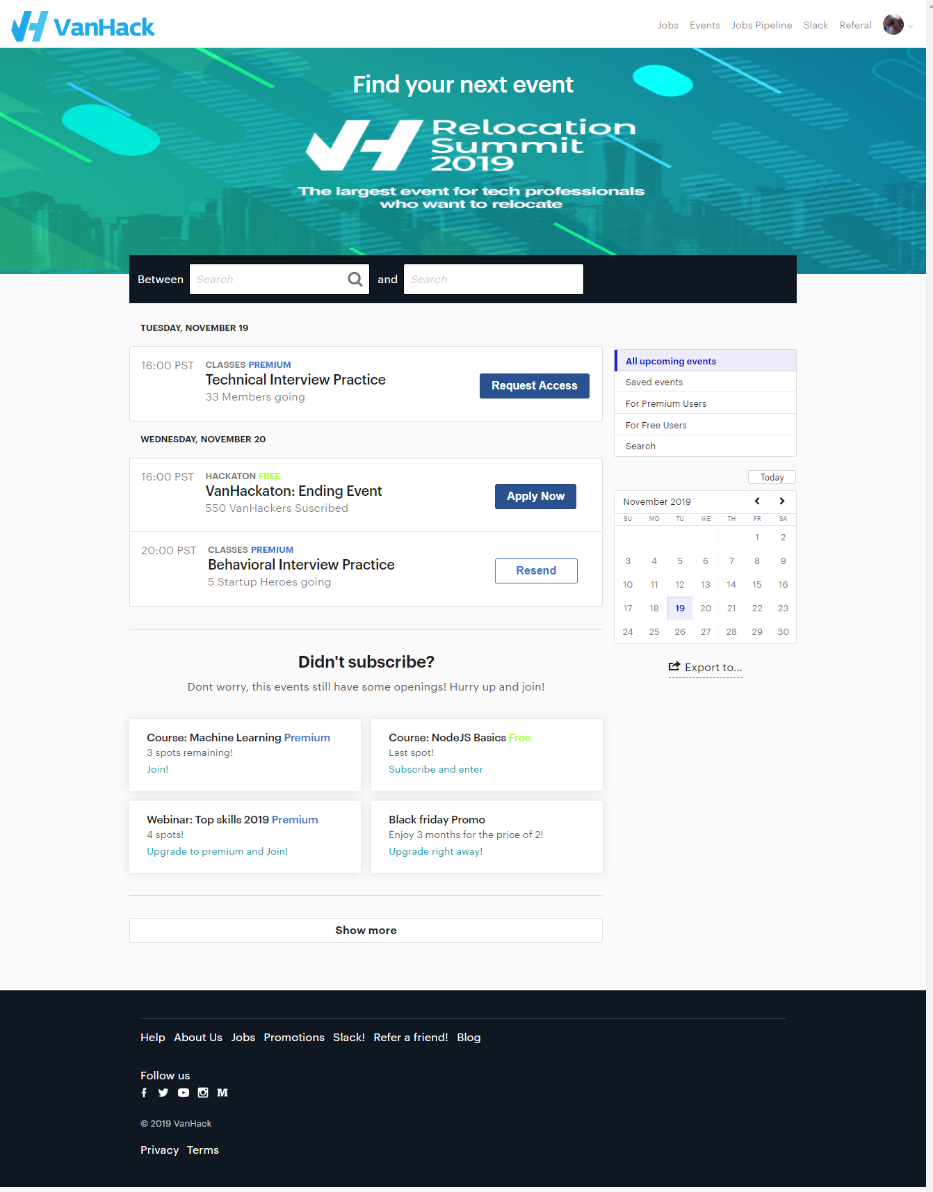 One proposal for Events Page and Design gallery image