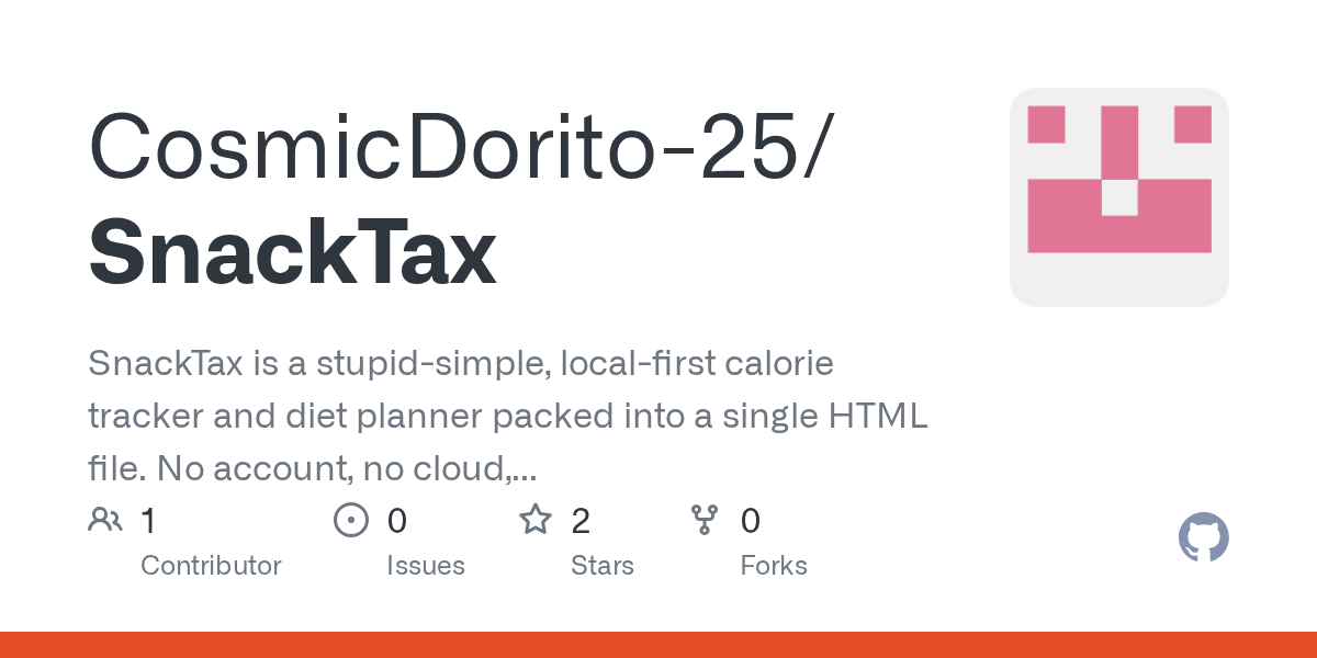 SnackTax: Offline Opnsrc Calorie Tracker gallery image