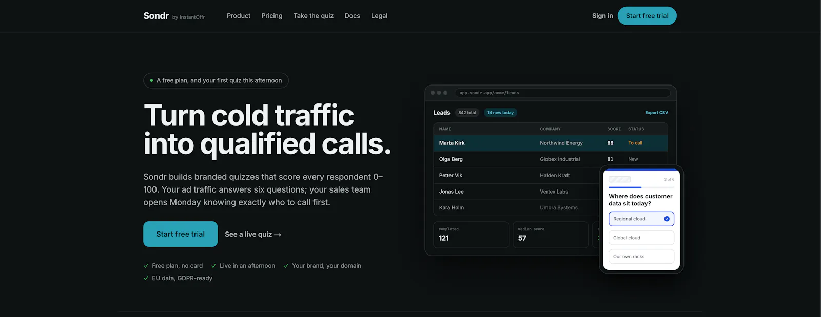 Sondr—Turn cold traffic into leads screenshot 2