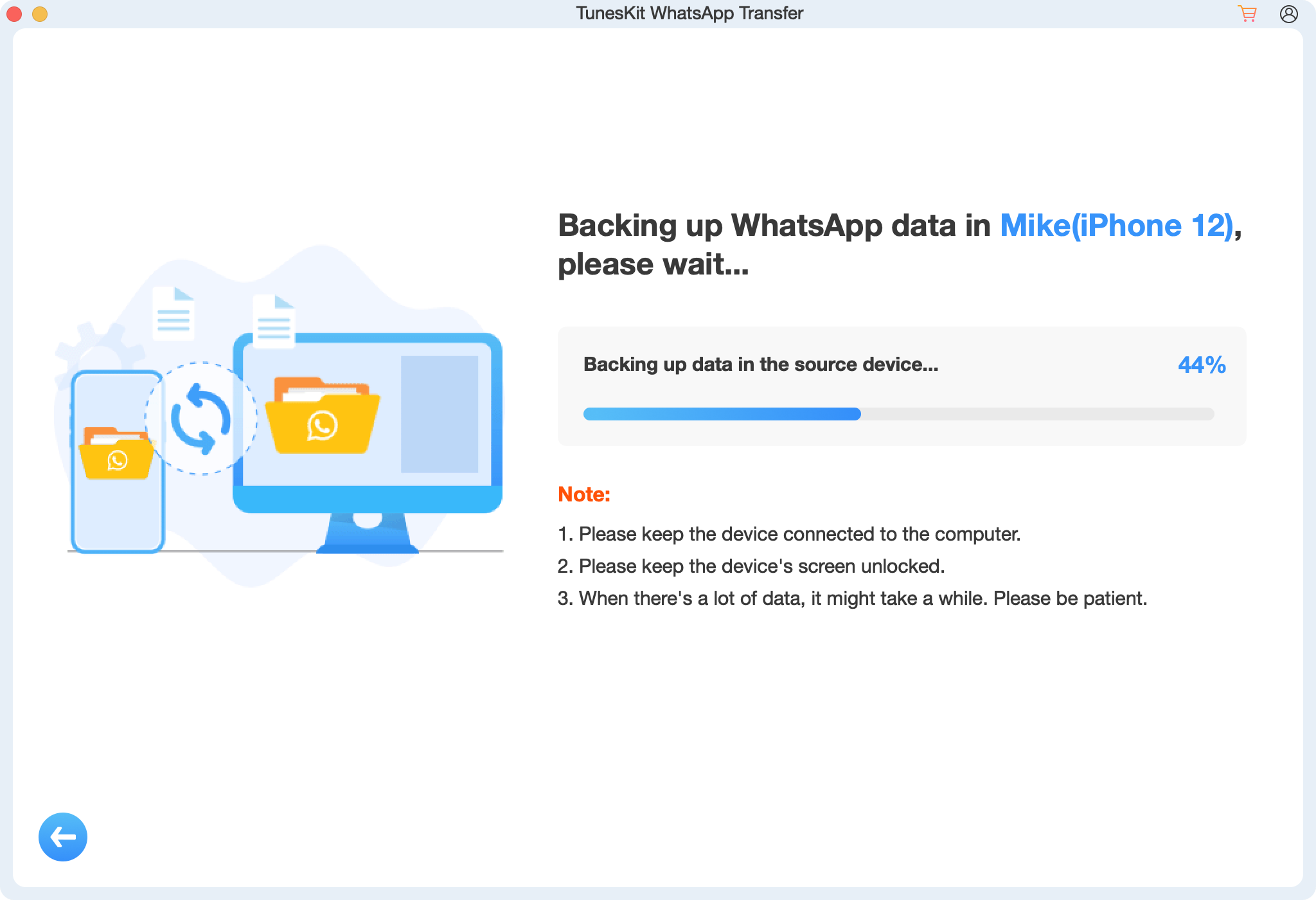 Pemindahan WhatsApp Tuneskit media 3