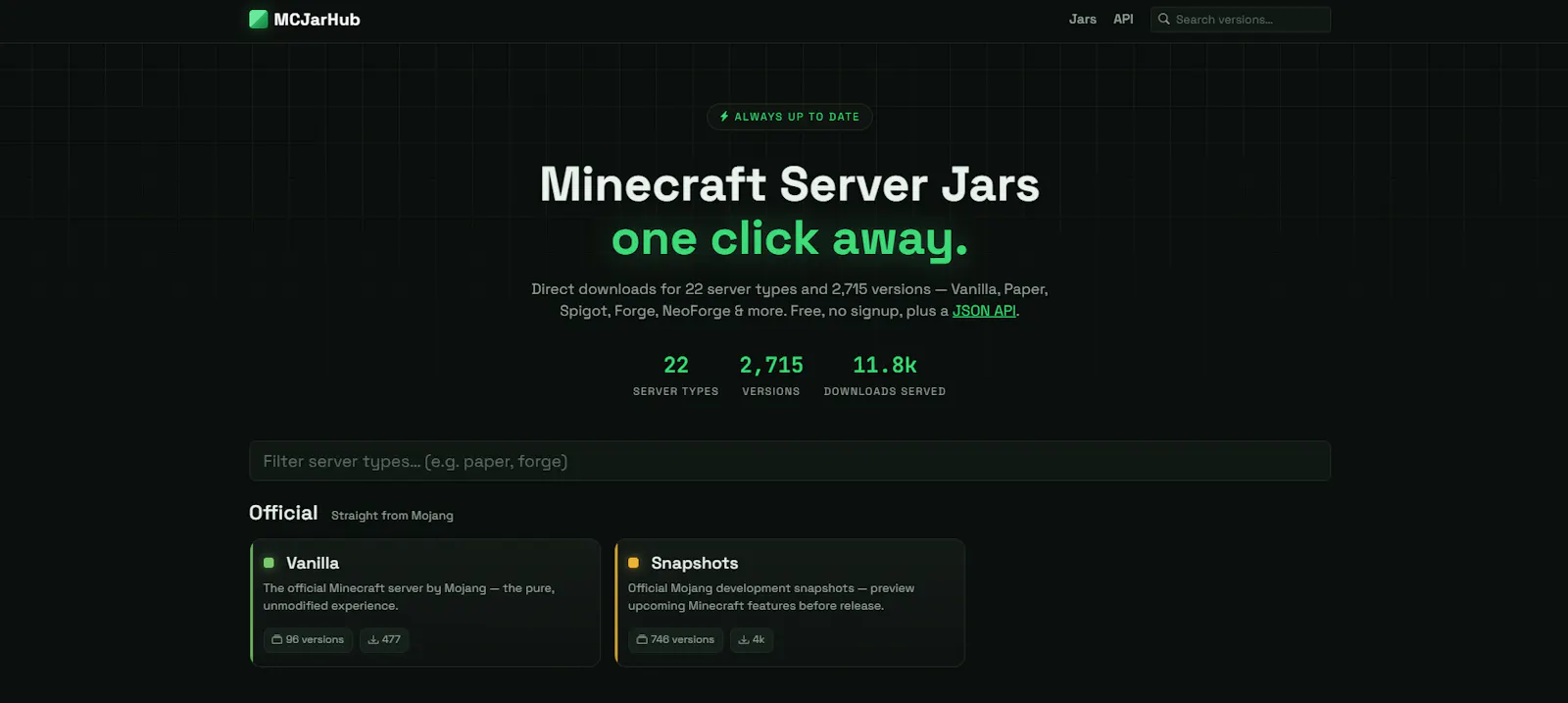 MCJarHub screenshot 1