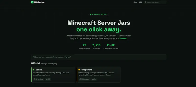 MCJarHub screenshot 1