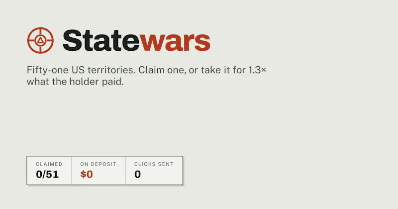 Claim a US state for $5, put a link screenshot 1