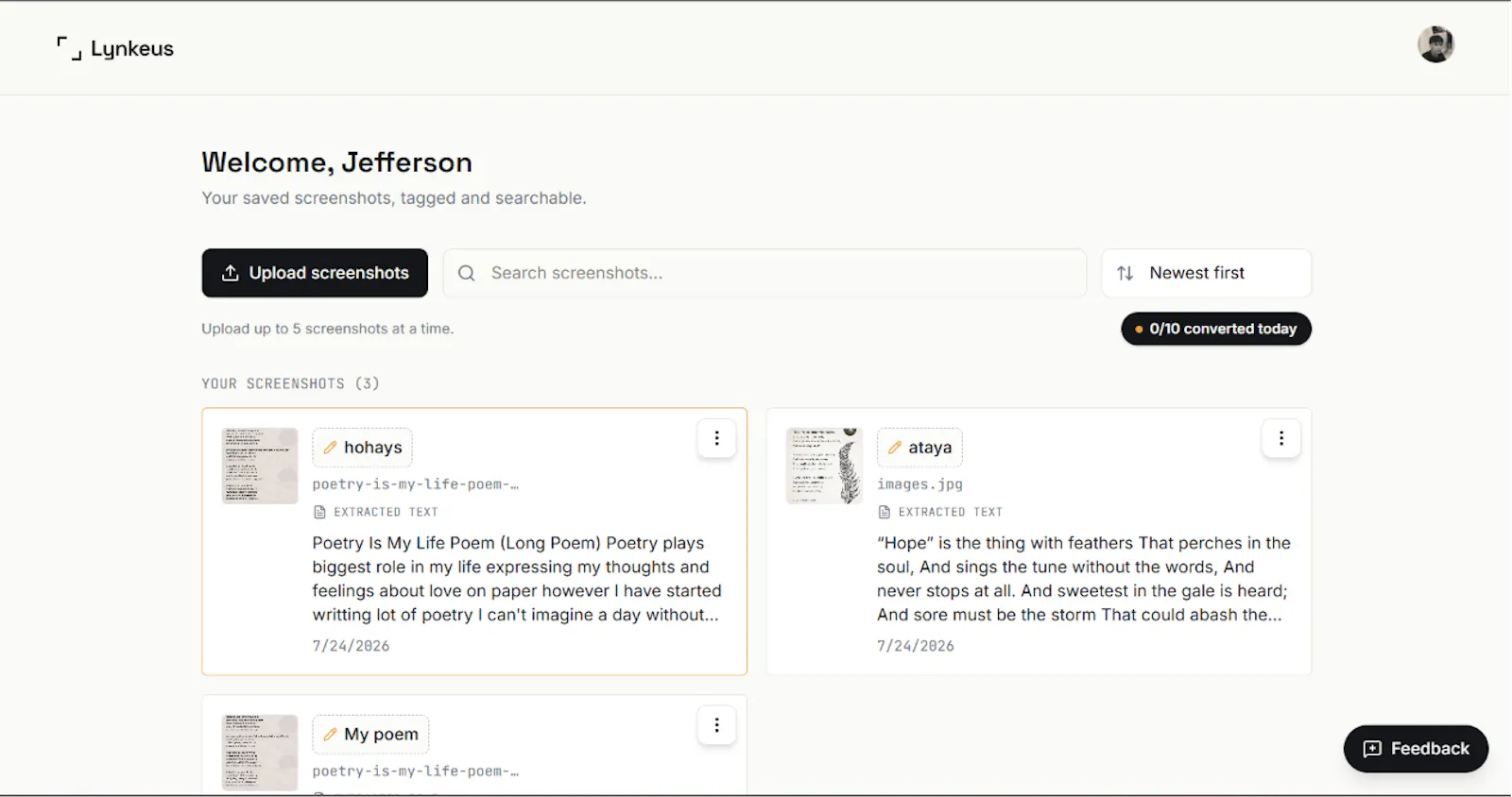 Lynkeus — Image to text, for screenshots screenshot 4
