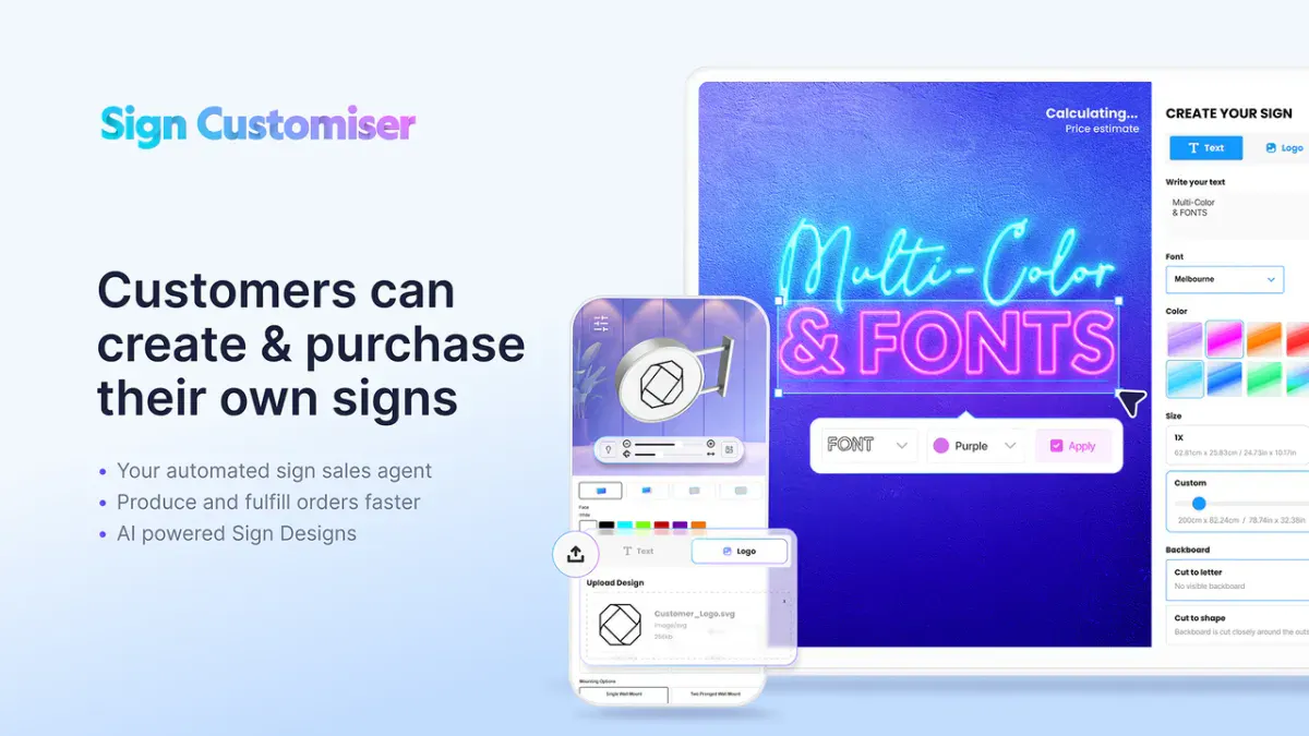 Banner del producto Sign Customiser - AI Sign Designer