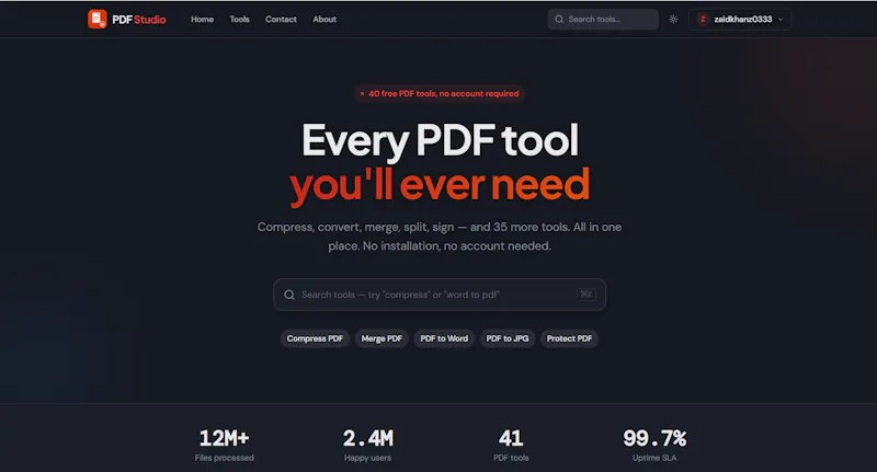 PDF Studio — Free Online PDF Tools screenshot 1
