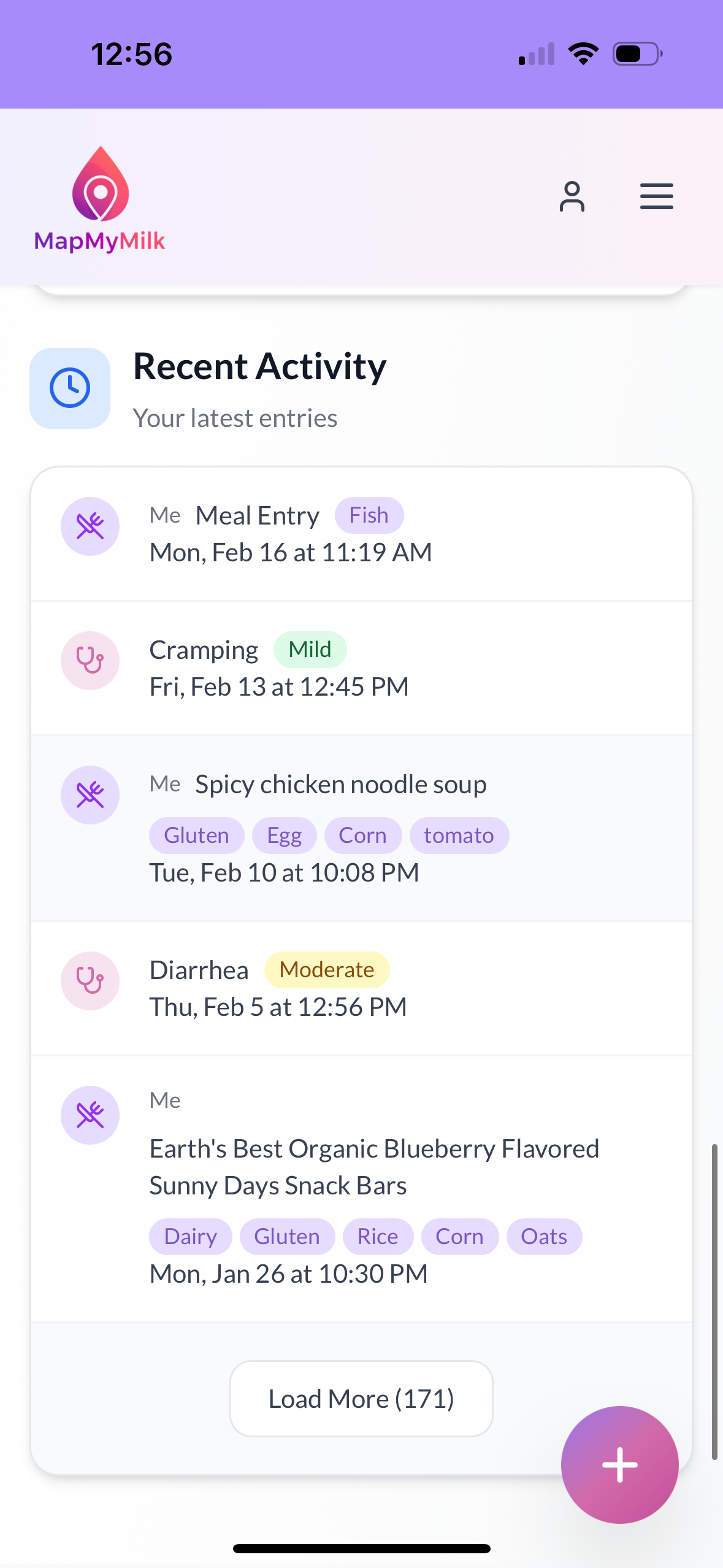 MapMyMilk: Tracking Infant Food Triggers - Screenshot 5 showing product features and functionality