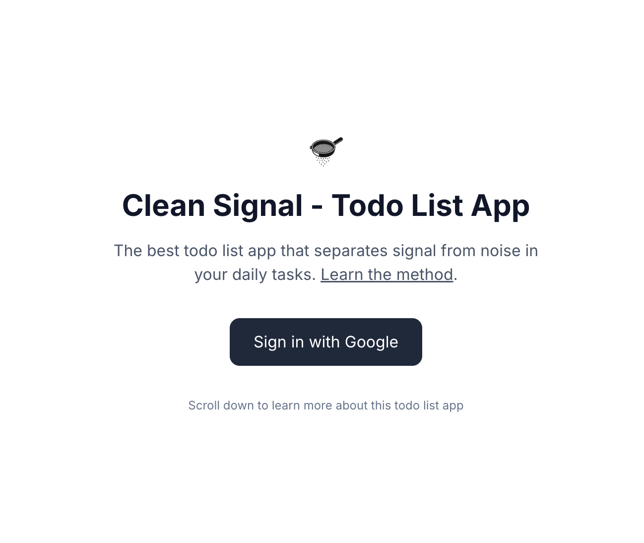 The Clean Signal - Todo list inspired by Steve Jobs' Signal vs Noise concept media 2