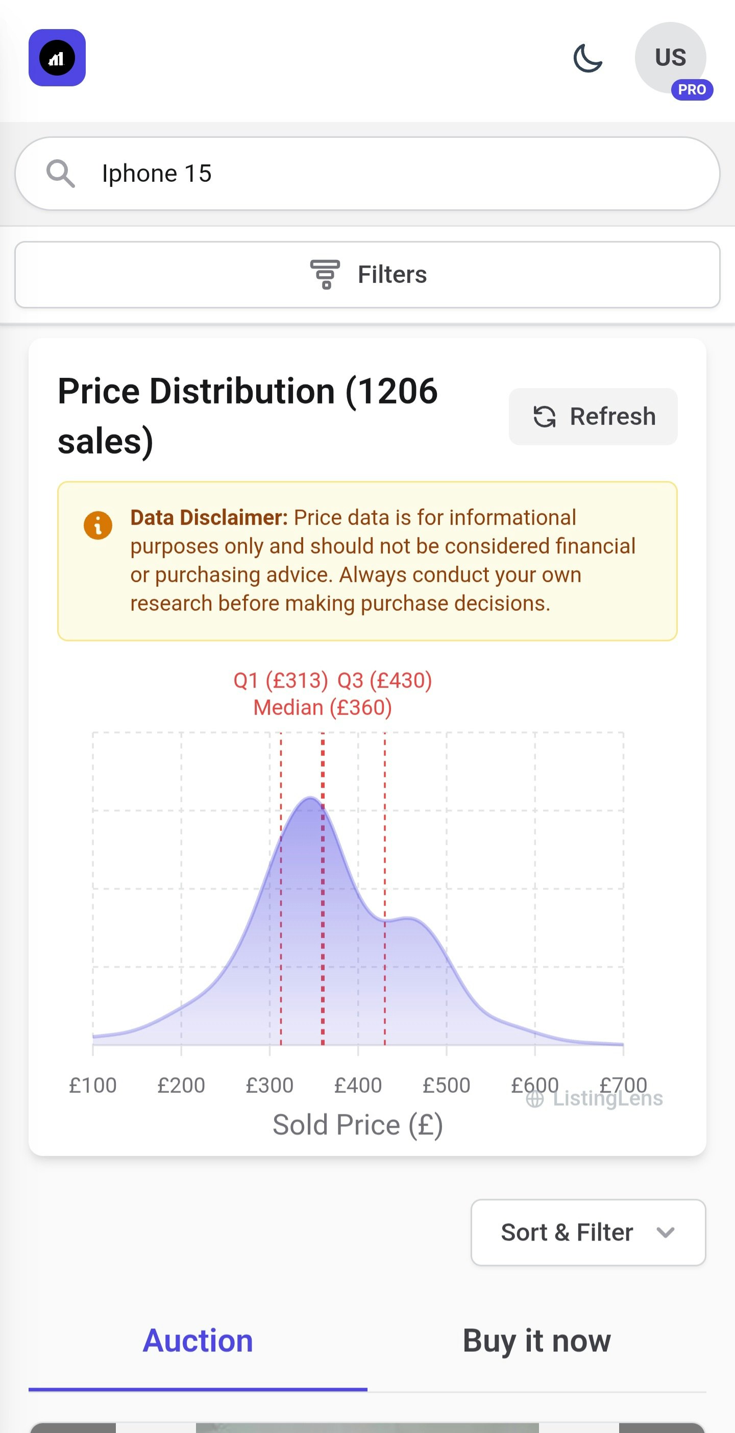 ListingLens - Real-time eBay Price Intel gallery image