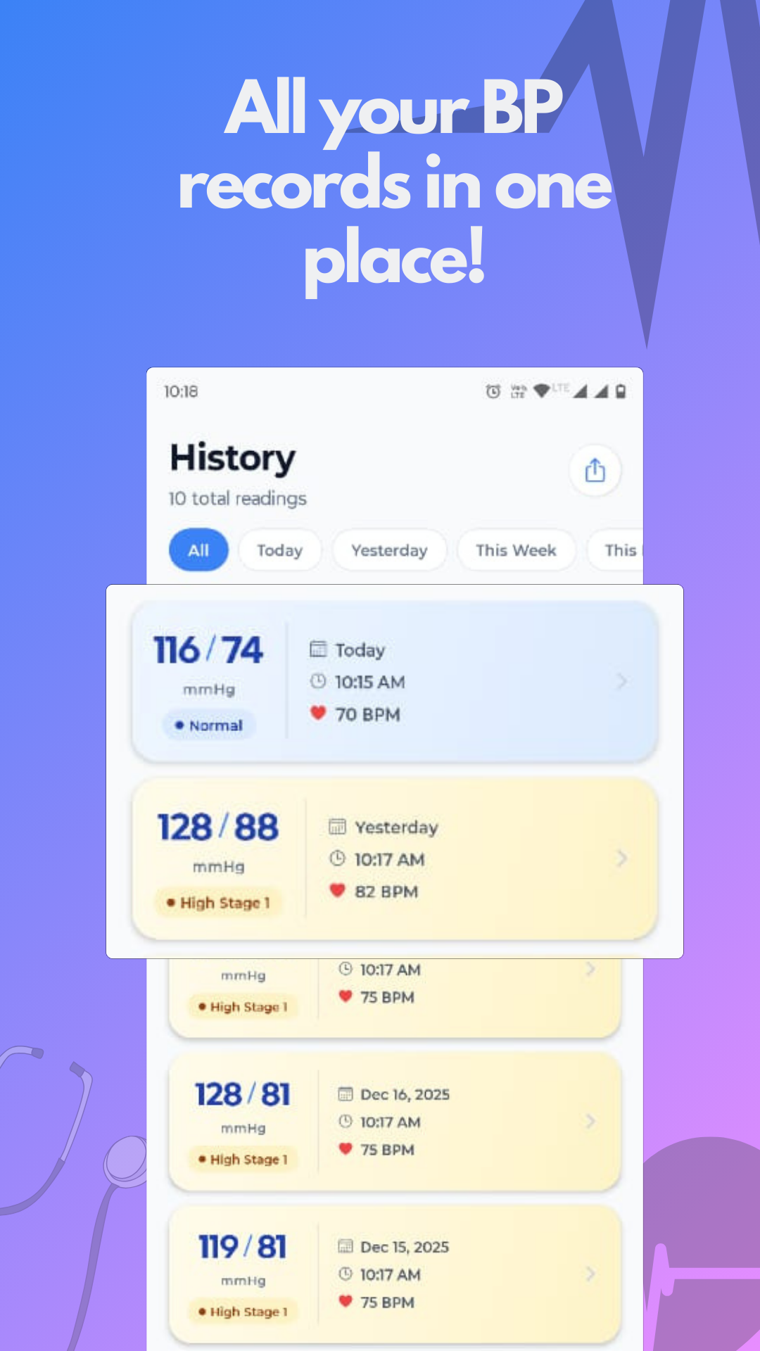 Blood Pressure Tracker - Screenshot 2 showing product features and functionality