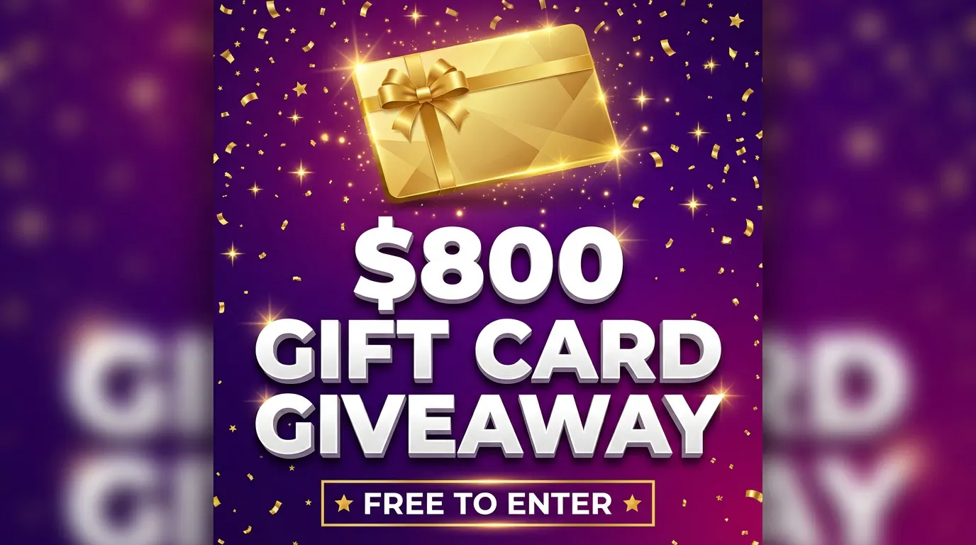 Giveaway Ends Oct 31: Win $800 Gift Card