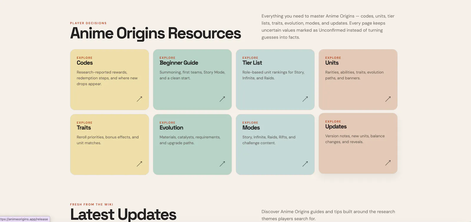 Anime Origins Wiki screenshot 4