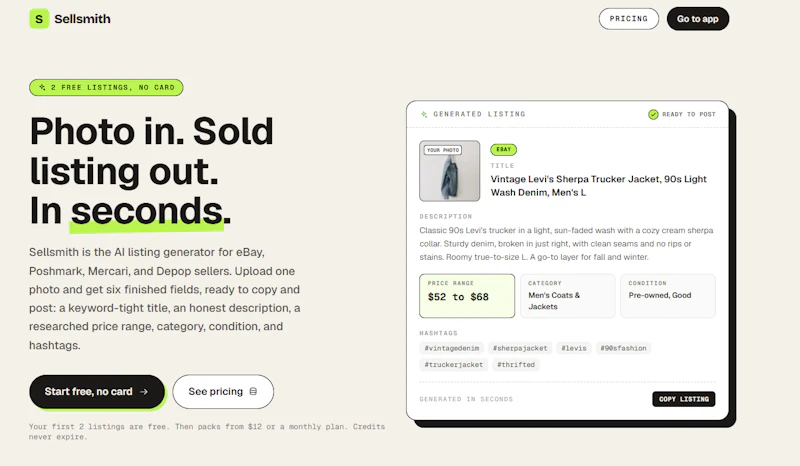 Sellsmith screenshot 1