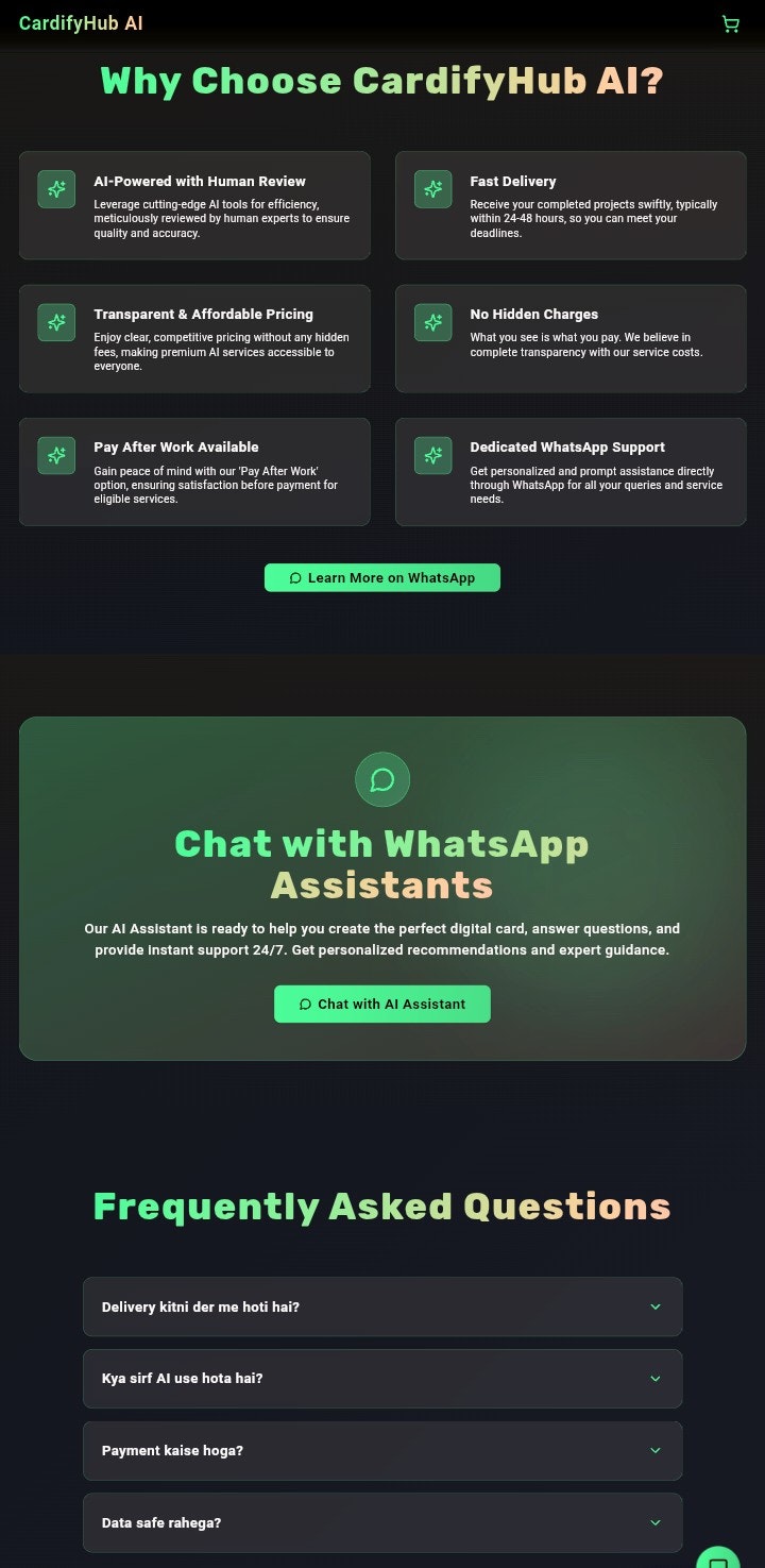 cardifyHubAi  - Screenshot 4 showing product features and functionality