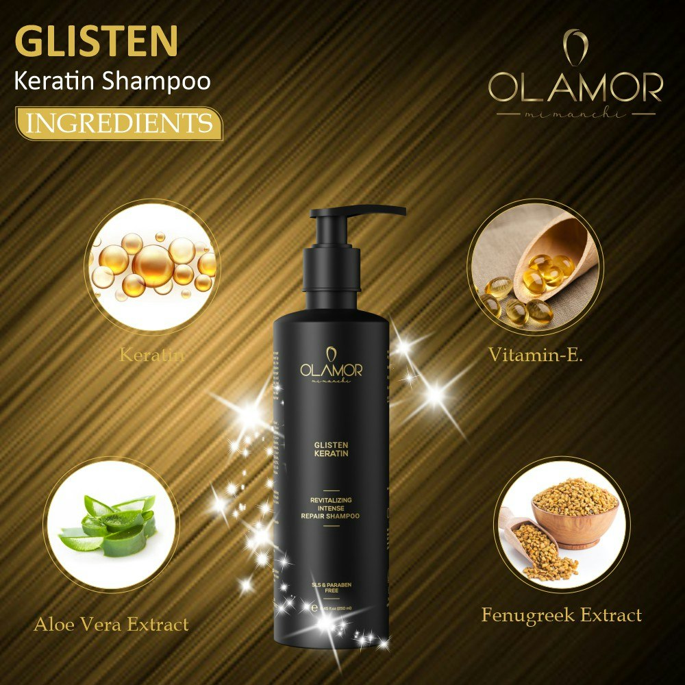 Glisten queratin champú de reparación intensa media 3