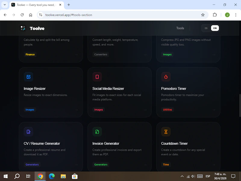 Toolve screenshot 2
