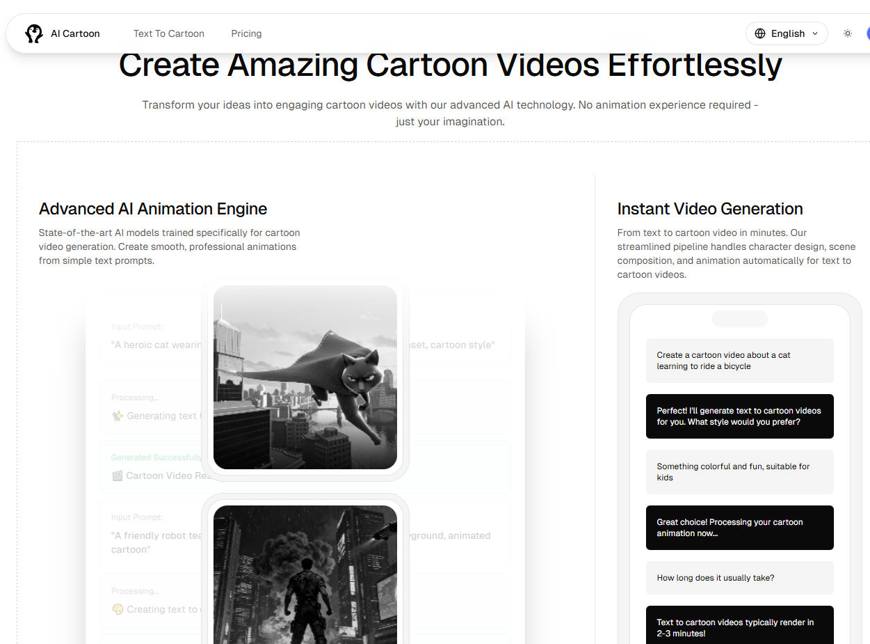 Text to cartoon videos gallery image