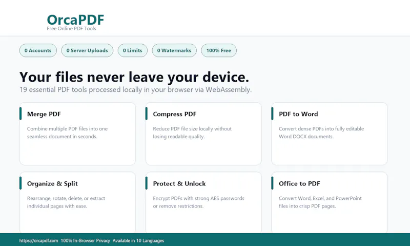 OrcaPDF screenshot 1