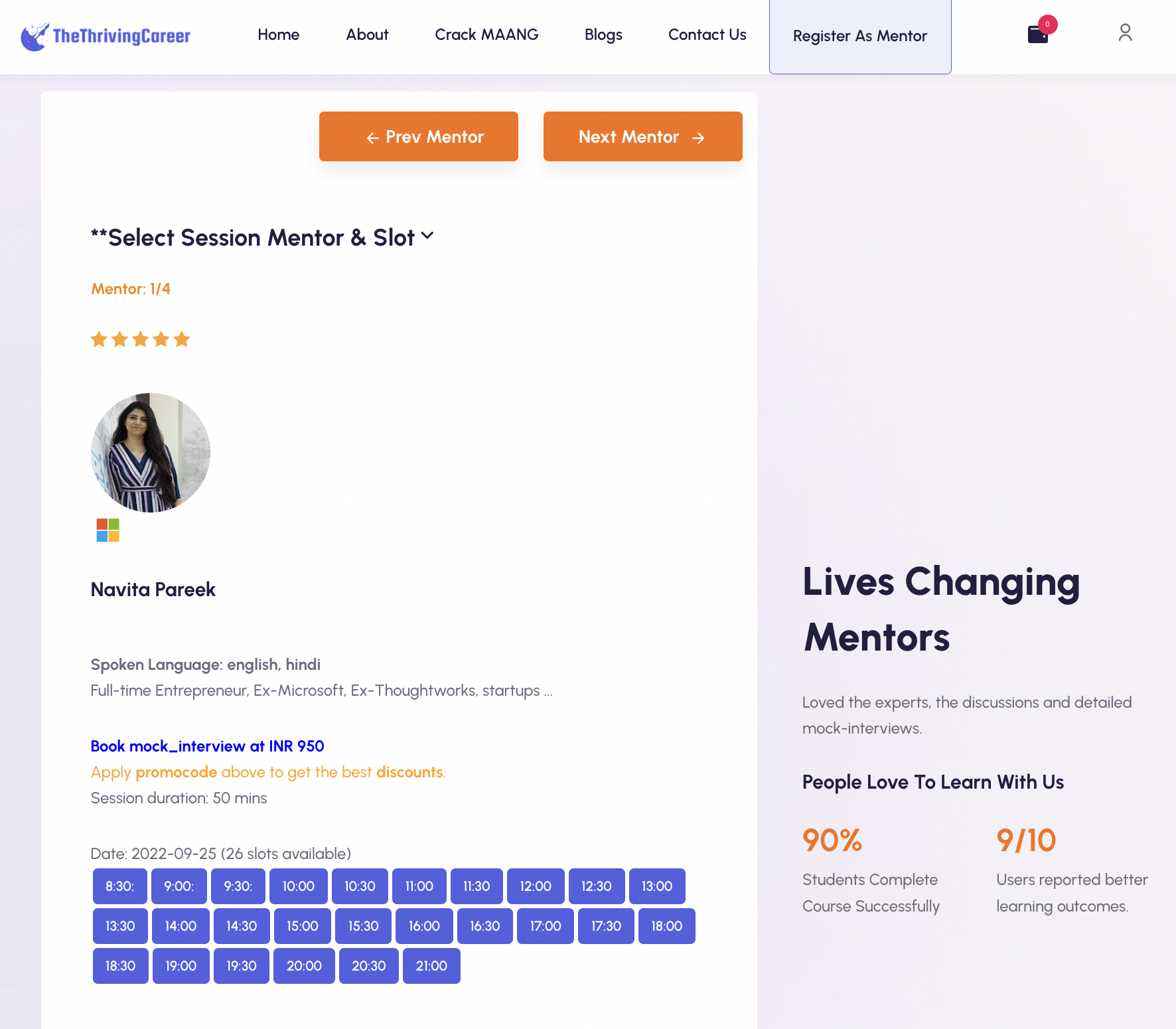 Mídia 5 de Thethrivingcareer - Preparação de entrevista gamificada e orientação especializada