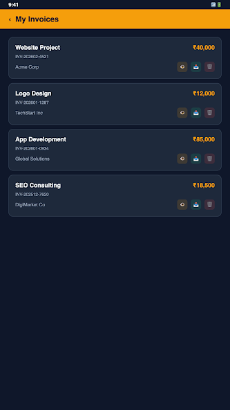 QuikInvoice - Screenshot 4 showing product features and functionality