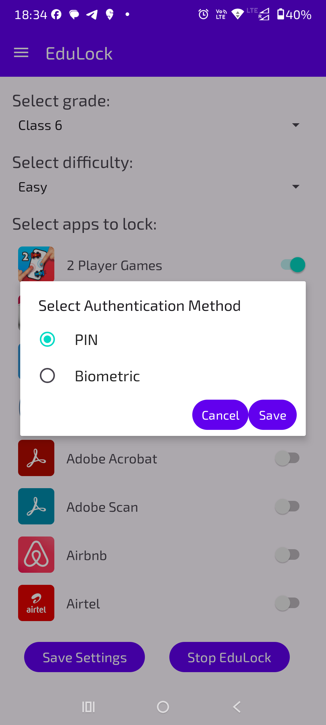 EduLock (Android app) - Screenshot 5 showing product features and functionality